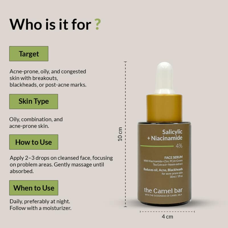 Camel Milk Anti-Acne Serum with  Salicylic Acid + Niacinamide  4%- Face Serum - Image 2