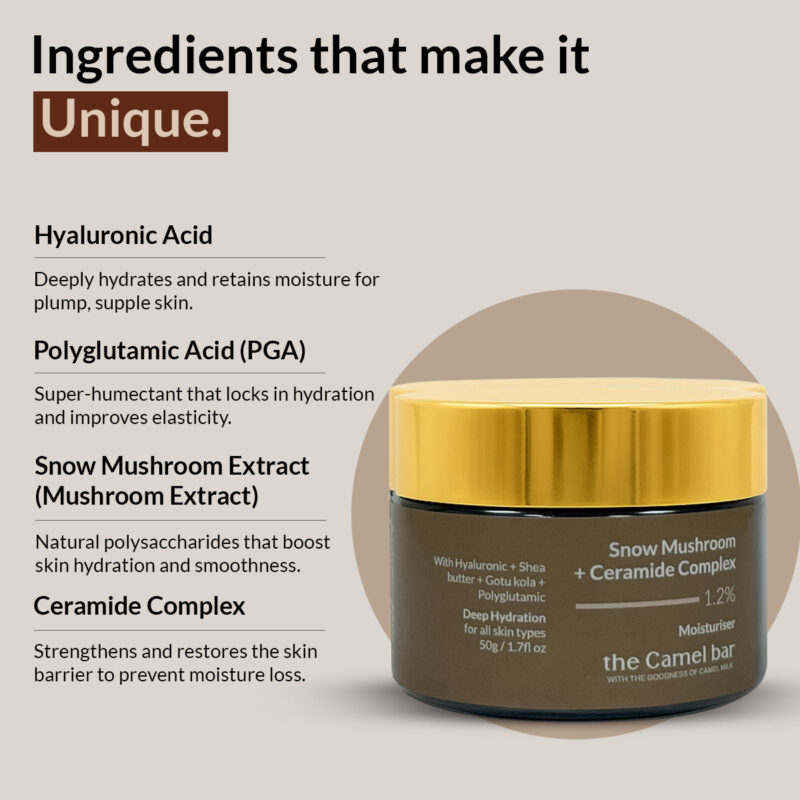 Camel Milk Daily Moisturizer with Snow Mushroom + Ceramide Complex-1.2% - Image 4